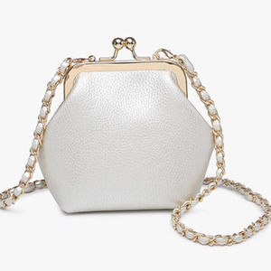 Cleo Coin Pouch Crossbody Clutch Pearl